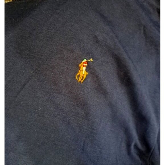 Polo Ralph Lauren Men's L Blue Long Sleeve Classic Fit T-Shirt Multicolor Logo - Picture 4 of 6